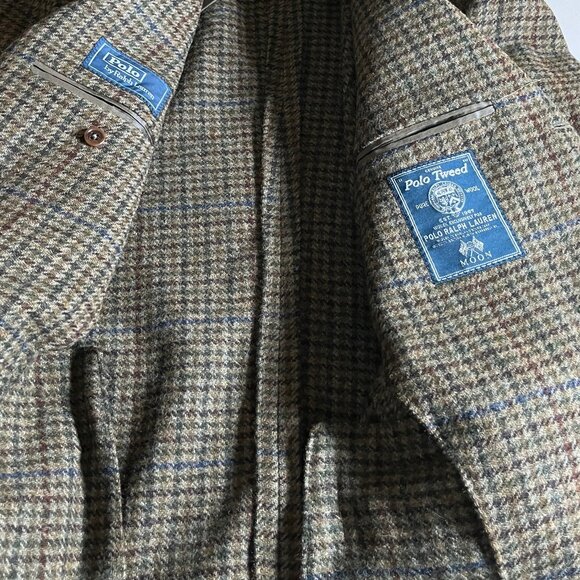 Polo Ralph Lauren Polo Tweed 100% Wool Blazer Sport Coat - Men's Size 42R -Brown - Picture 9 of 15
